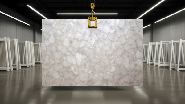Crystal White Quartz slab