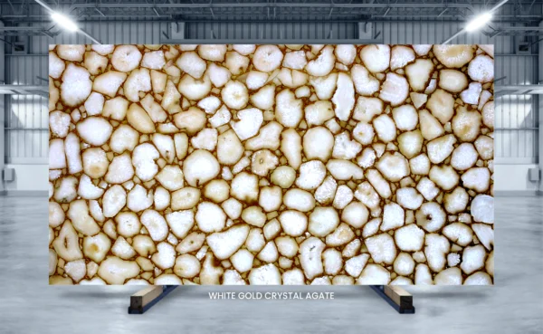 White Gold Crystal Agate Precious Stone