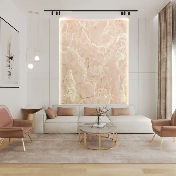 Pink Onyx Wall Design