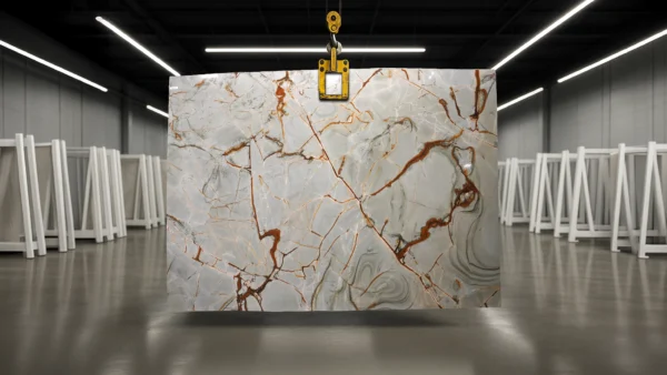 Deep blue quartzite stone slab