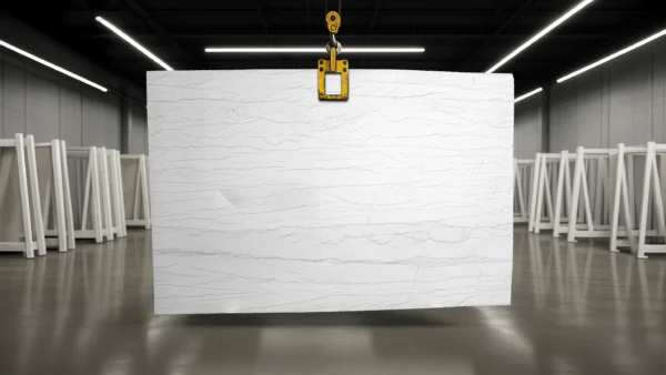 White Macaubas Vein Cut quartzite stone