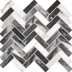 Calacatta Renoir Trama Herringbone 12 X 11 Porcelain Tile