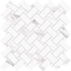 Statuario Michelangelo Pol Intreci Basketweave 12×12 Porcelain Tile