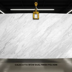 Calacatta Wow marble dual finish polish and honed