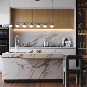 Calacatta Michelangelo Quartz 3D Super Jumbo