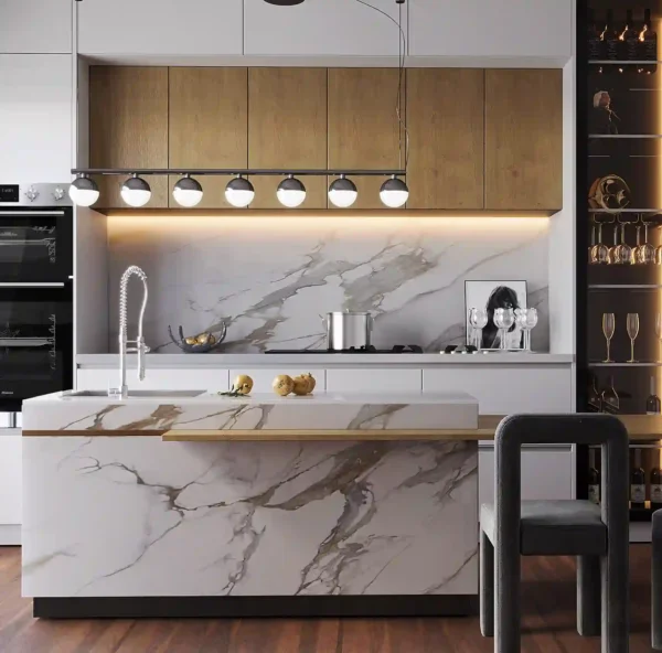 Calacatta Michelangelo Quartz 3D Super Jumbo