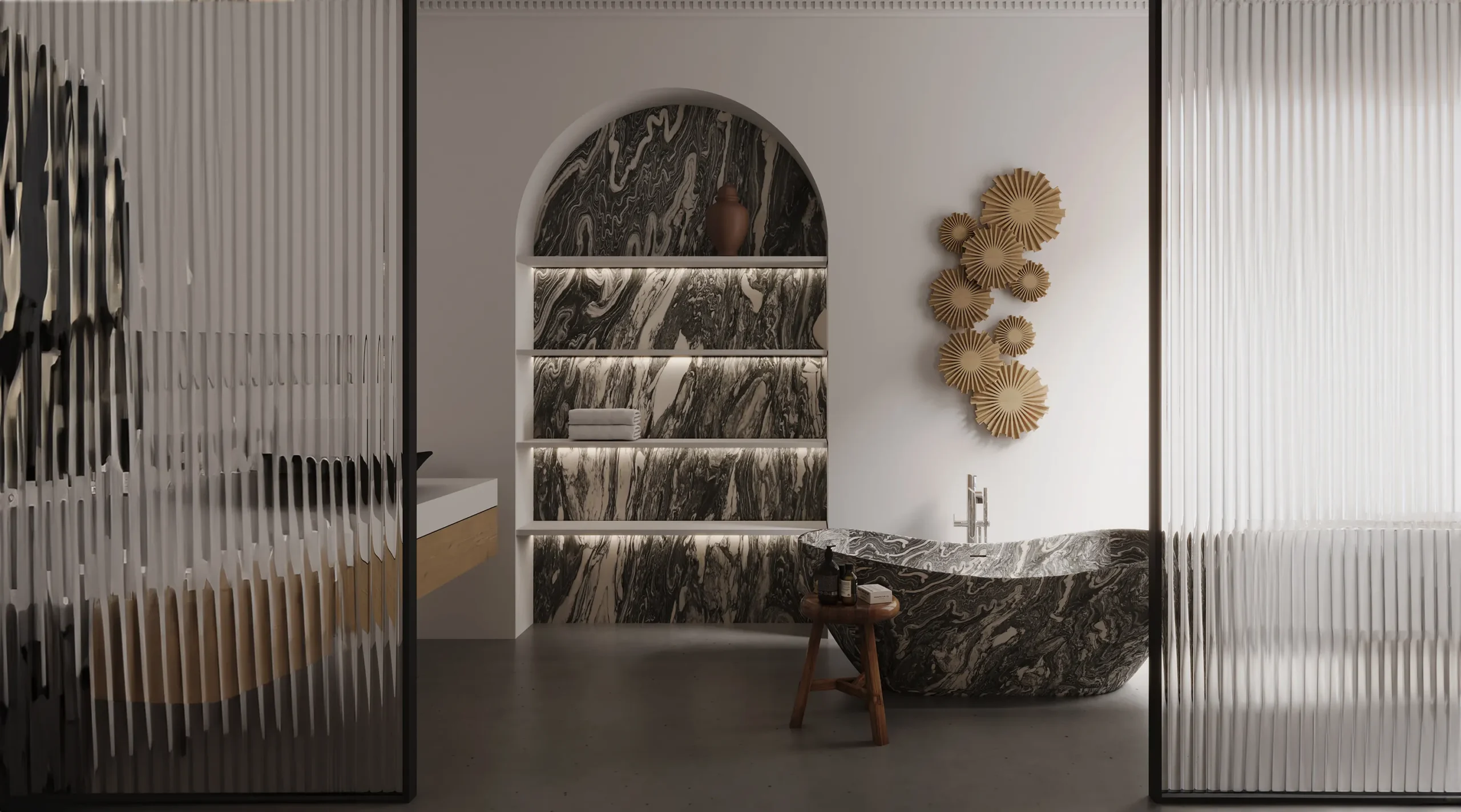 Perfect Trio: Cipollino Ondulato, Nero, and Verde Marble